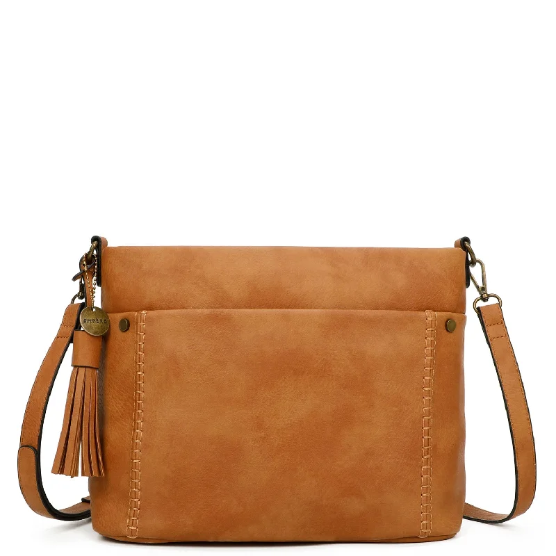 Luxury Casual Deals Christina Crossbody Vegan Leather Bag - Light Brown Trendy And Timeless Handbags Now On Sale