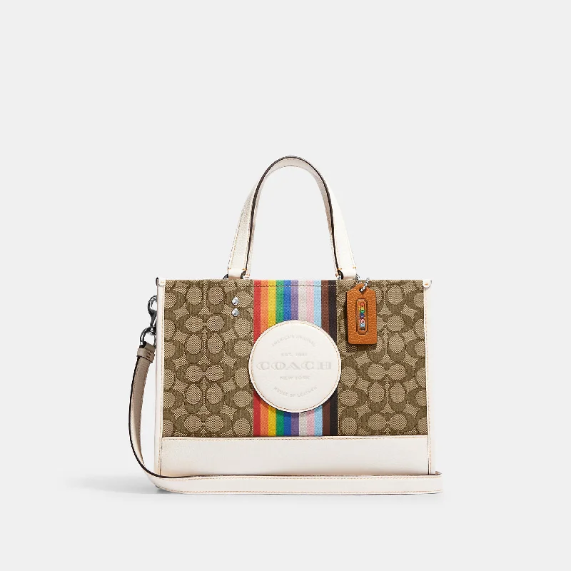 High-End Style Discounts Coach Outlet Dempsey Carryall In Signature Jacquard With Rainbow Stripe And Coach Patch Statement Bags With Exclusive Savings