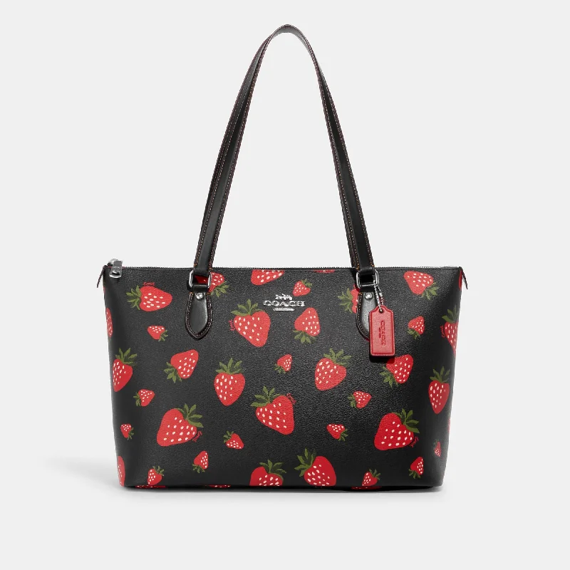 Limited-Time Offers On Trendy And Stylish Bags Coach Outlet Gallery Tote With Wild Strawberry Print Elegant Purses, Shop & Save