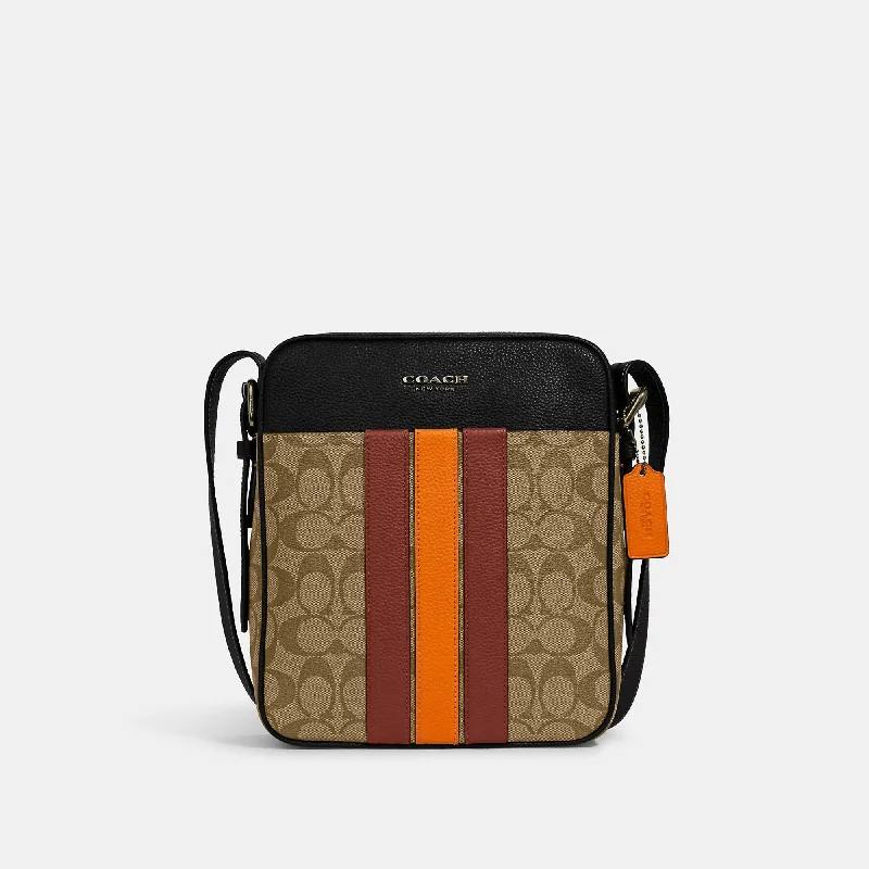 Stylish Bags With Discounts Coach Outlet Hudson Crossbody 21 In Signature Canvas With Varsity Stripe Fashion Bags, Limited Offer