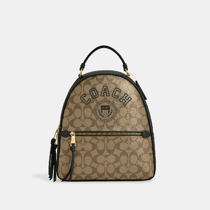 Coach Outlet Jordyn Backpack In Signature Canvas With Varsity Motif Luxury Bags, Budget Prices