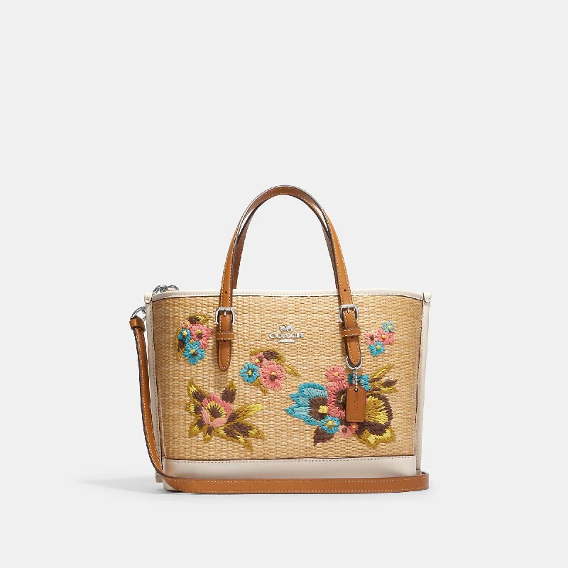 Edgy Fashion Deals Coach Outlet Mollie Tote 25 With Floral Embroidery Chic Handbags At Special Promotional Prices
