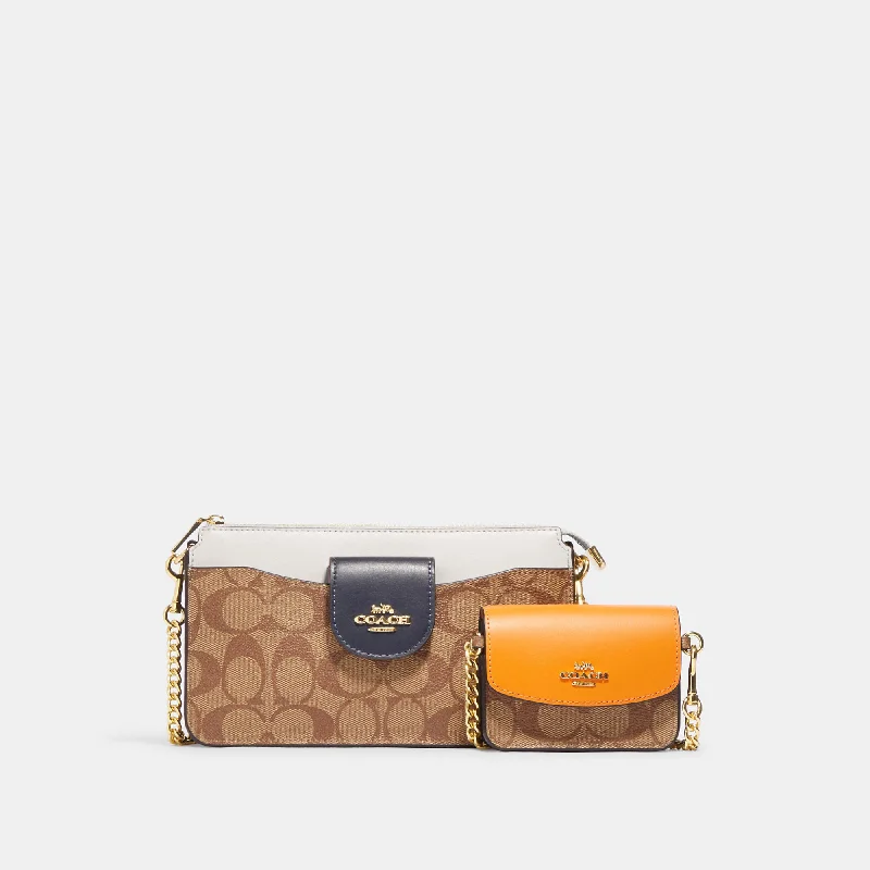 Discounted Designer Bags For Clearance Sale Coach Outlet Poppy Crossbody In Colorblock Signature Canvas Trendy And Classic Bags Now At Unbeatable Discounts