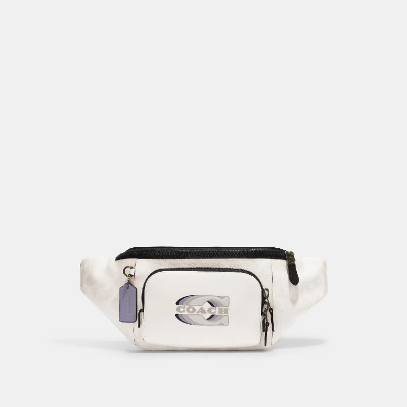 Bold Fashion Sales Coach Outlet Track Belt Bag In Colorblock Signature Canvas With Coach Stamp The Best Handbag Sale Of The Season