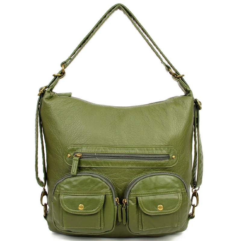 Classic Modern Offers Convertible Crossbody Backpack - Army Green Must-Have Bags At Irresistible Discounts