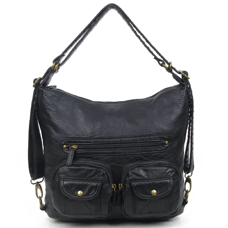 Trendy Fashion Sale Convertible Crossbody Backpack - Black Best-Selling Bags Now At Exclusive Promotional Prices