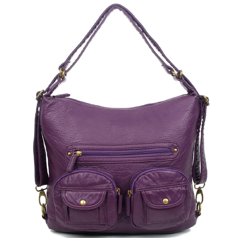 Luxury Bags On Sale Convertible Crossbody Backpack - Purple Best Deals On Premium Handbags