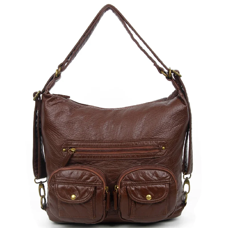 Unleash Your Fashion Convertible Crossbody Backpack - Chocolate Brown Your Perfect Bag At The Perfect Price