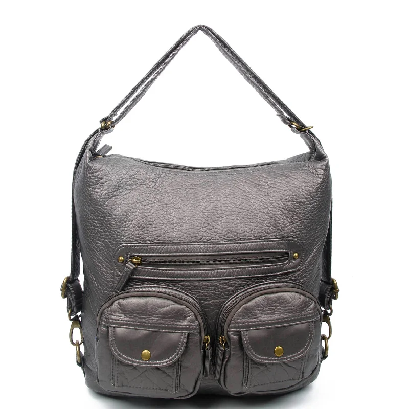 Clearance Event Convertible Crossbody Backpack - Dark Silver Stylish Totes With Special Discounts