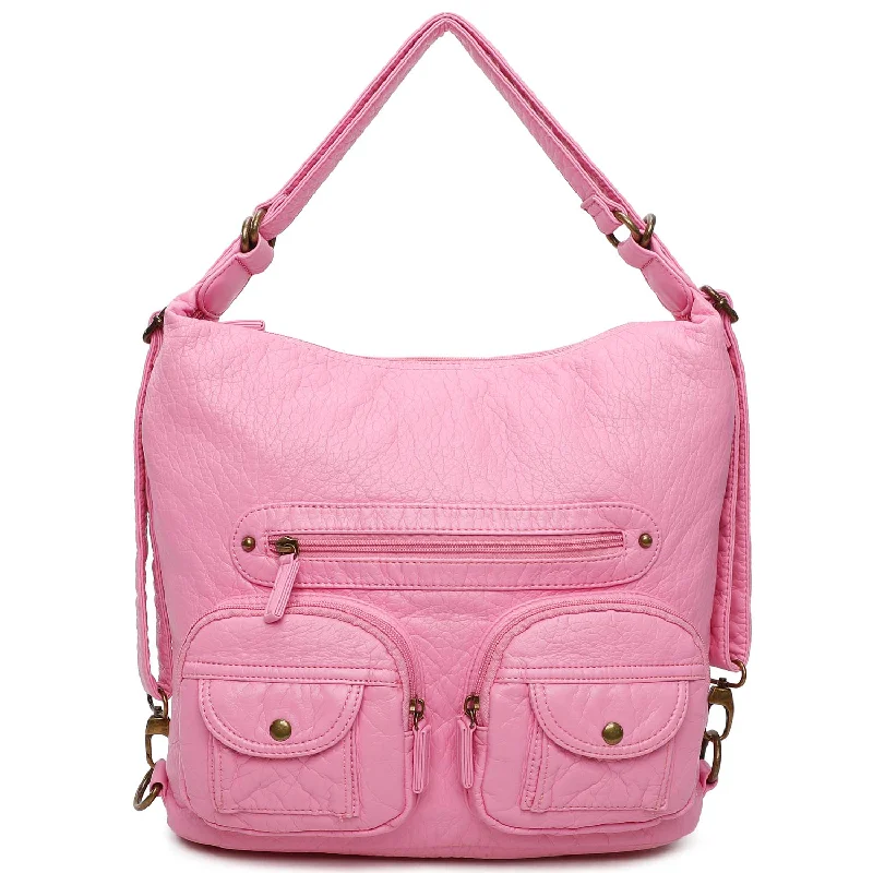 Flash Sale Starts Convertible Crossbody Backpack - Bubble Gum Pink Flash Sale On Designer Bags