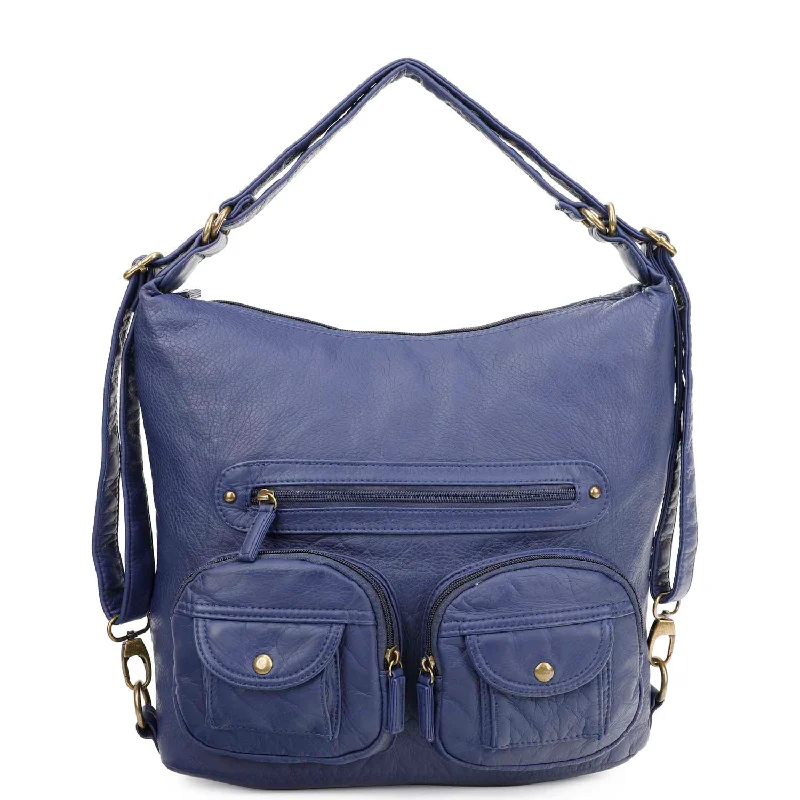 Clearance-Priced Bags Convertible Crossbody Backpack - Navy Blue Flash Sale On Handbags