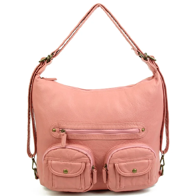 Modish Fashion Discounts Convertible Crossbody Backpack - Rose Pink Classic Totes At Unbeatable Deals