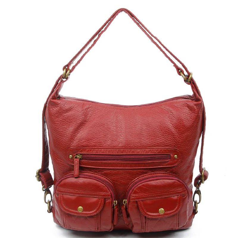 Absurdly Cheap Sale Convertible Crossbody Backpack - Burgundy Timeless Handbags, Flash Sale