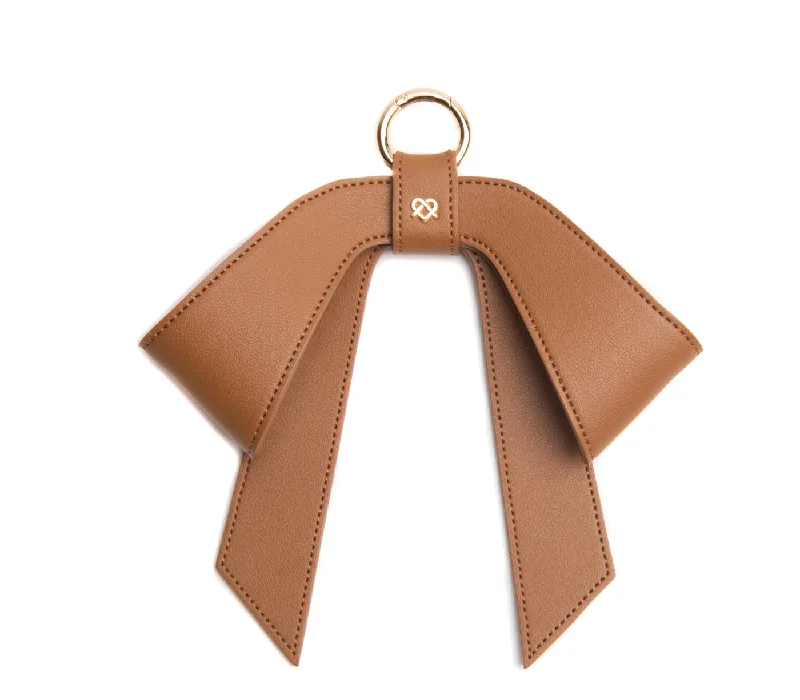 Mega Sales Cottontail Bow - Tan Leather Bag Charm Everyday Elegance At Special Prices