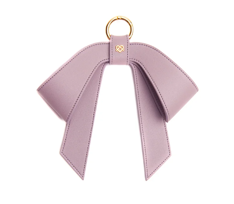 Final Sale Cottontail Bow - Lilac Leather Bag Charm Best Deals On Premium Handbags
