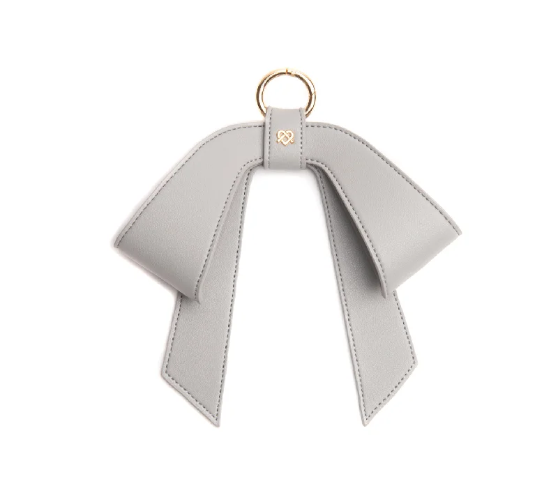 Top Deals Cottontail Bow - Light Grey Leather Bag Charm Trendy Backpacks, Huge Markdowns