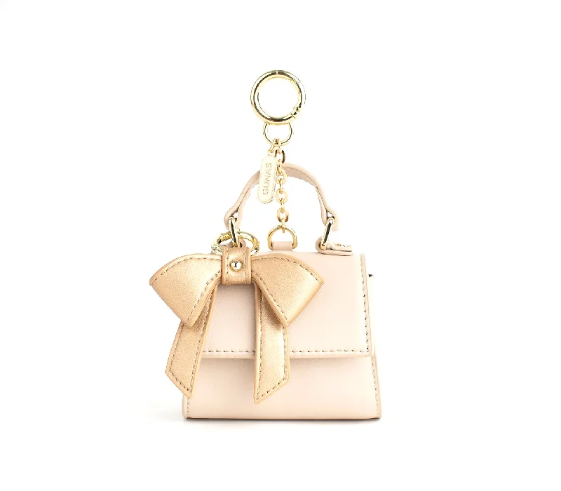 Holiday Gift Bags For Christmas Cottontail Mini - Beige Vegan Leather Bag Keychain Statement Handbags At Unbeatable Discounts