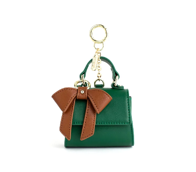 Discounted Designer Bags For Clearance Sale Cottontail Mini - Green Vegan Leather Bag Keychain Trendy Purses At Exclusive Promotional Rates