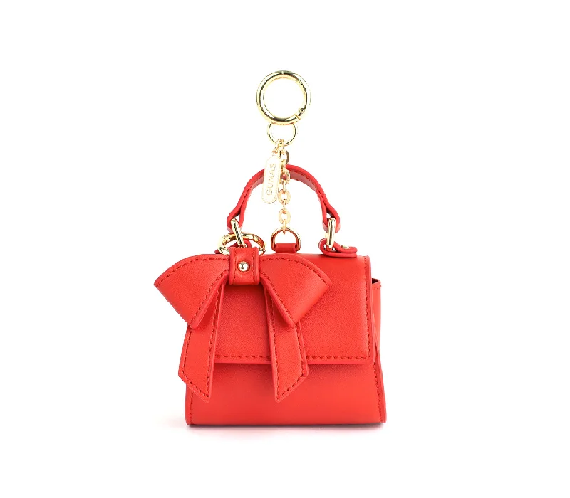 Bold Fashionistas Cottontail Mini - Red Vegan Leather Bag Keychain Best-Selling Bags Now At Exclusive Promotional Prices