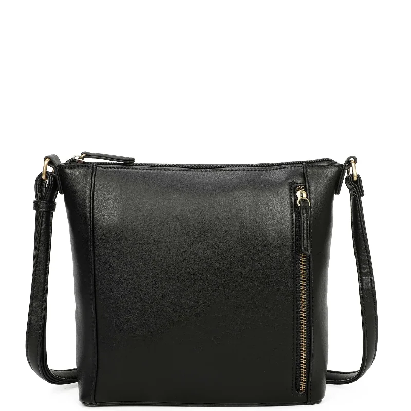 Essentials On Sale Daisy Biodegradable Vegan Leather Single Zip Classic Bag - Black Chic And Affordable Bags – Grab Yours Today