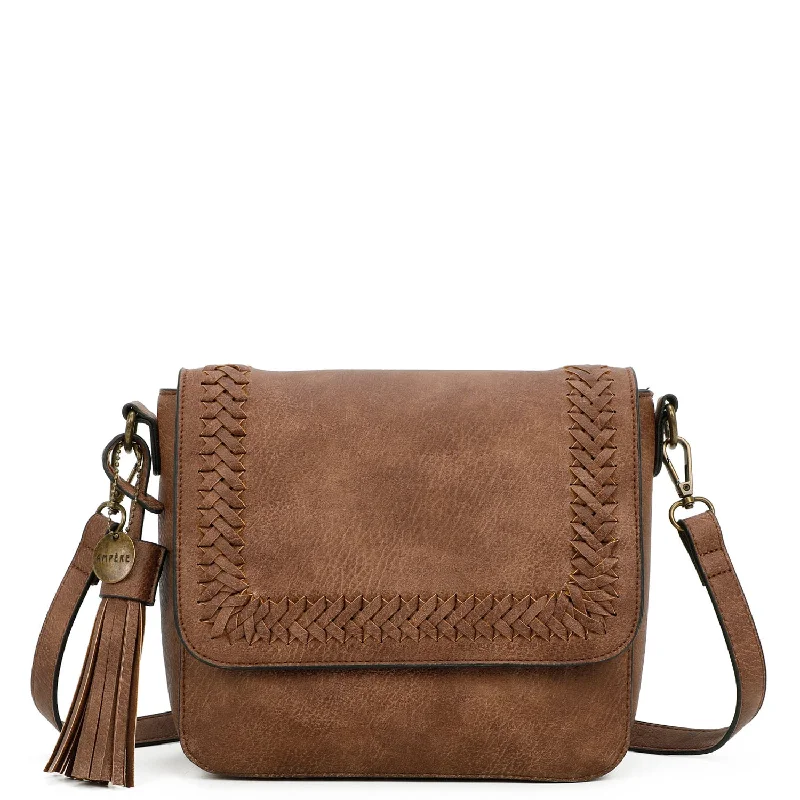 Limited Time Deal Della Crossbody Vegan Leather - Brown The Handbag Sale You've Been Waiting For