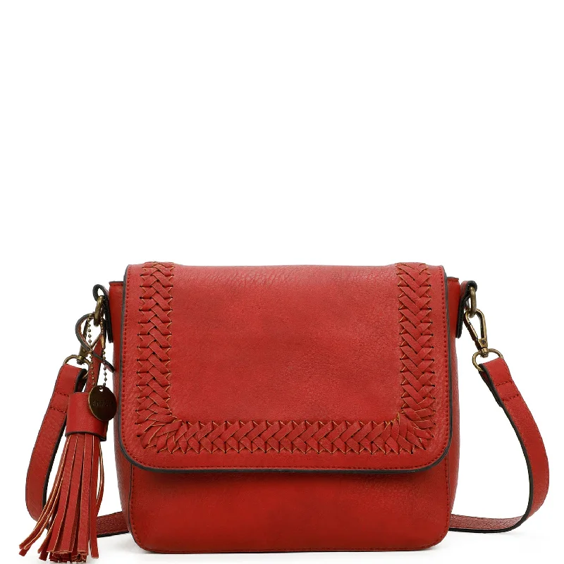 Fashion Essentials Della Crossbody Vegan Leather - Red Grab Your Favorite Handbags For Less