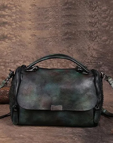 Cool Prices Hand-Dyed Vintage Womens Leather Handbags Brown Side Bag Red SHoulder Bag Purse for Ladies Your Perfect Bag At The Perfect Price
