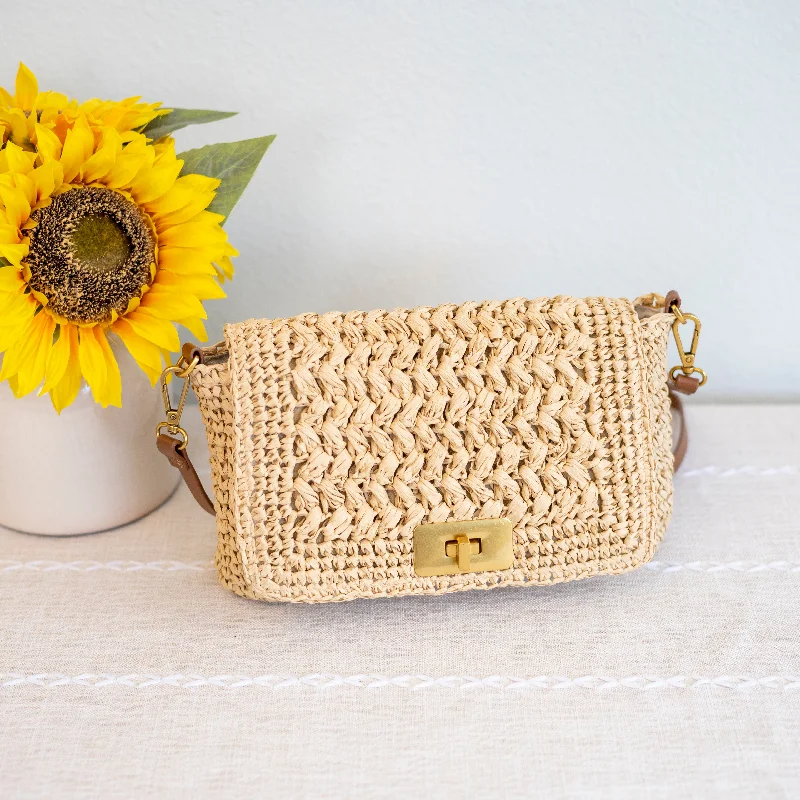 Relaxed Style Elena Handbags Crossbody Leather and Straw Bag The Best Handbag Deals Are Available Now