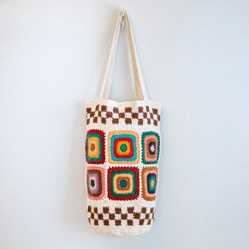 Athleisure Style Sale Elena Handbags Handmade Granny Square Shoulder Tote Bag Premium Handbags At Exclusive Prices