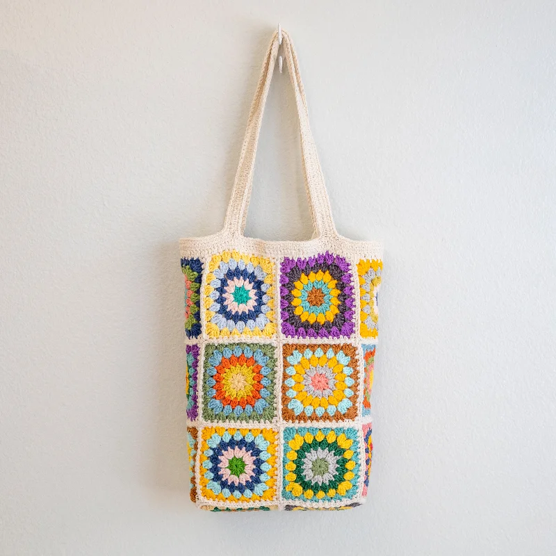 Flash Sale Elena Handbags Handmade Granny Square Shoulder Tote Bag Trendy Purses At Exclusive Promotional Rates