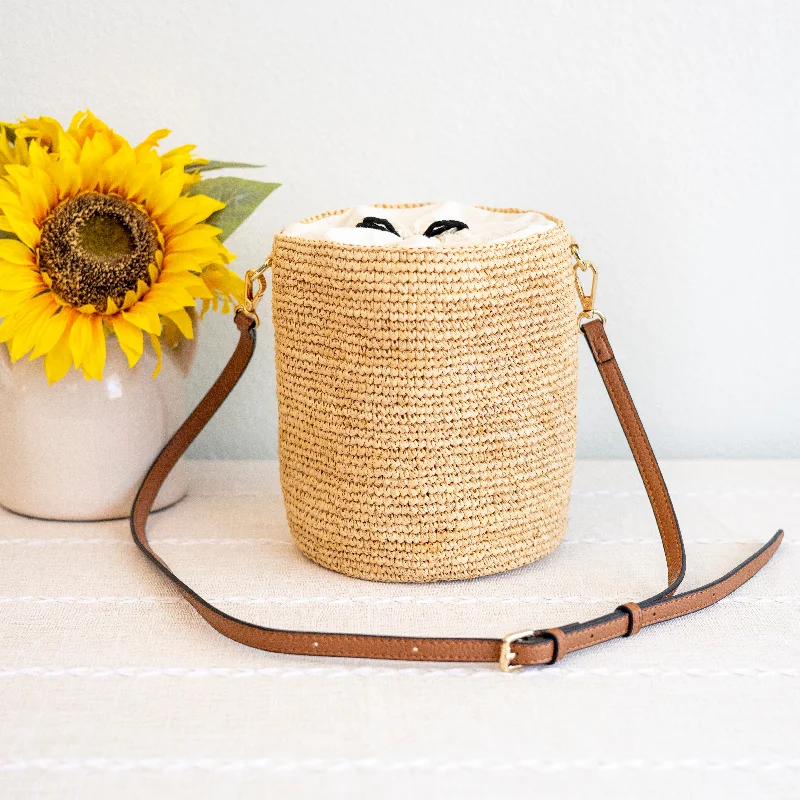 Ends Soon Elena Handbags Women's Raffia Straw Crossbody Bucket Bag Unmissable Deals On High-Quality Designer Bags