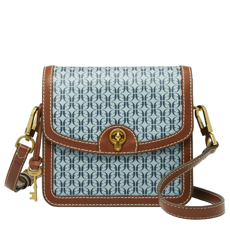 Black Friday Deals On Stylish Handbags Fossil Women's Ainsley Printed PVC Small Flap Crossbody Exclusive Discounts On Stylish Handbags