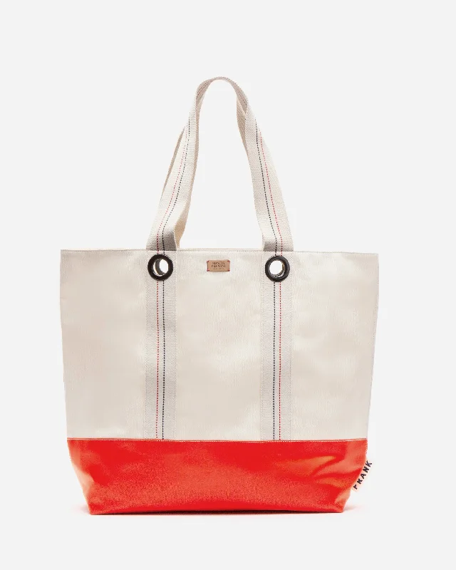Sleek And Seasonal Sale Bags Frank Men's XL Canvas Tote Natural Orange Trendy Bags, Huge Savings