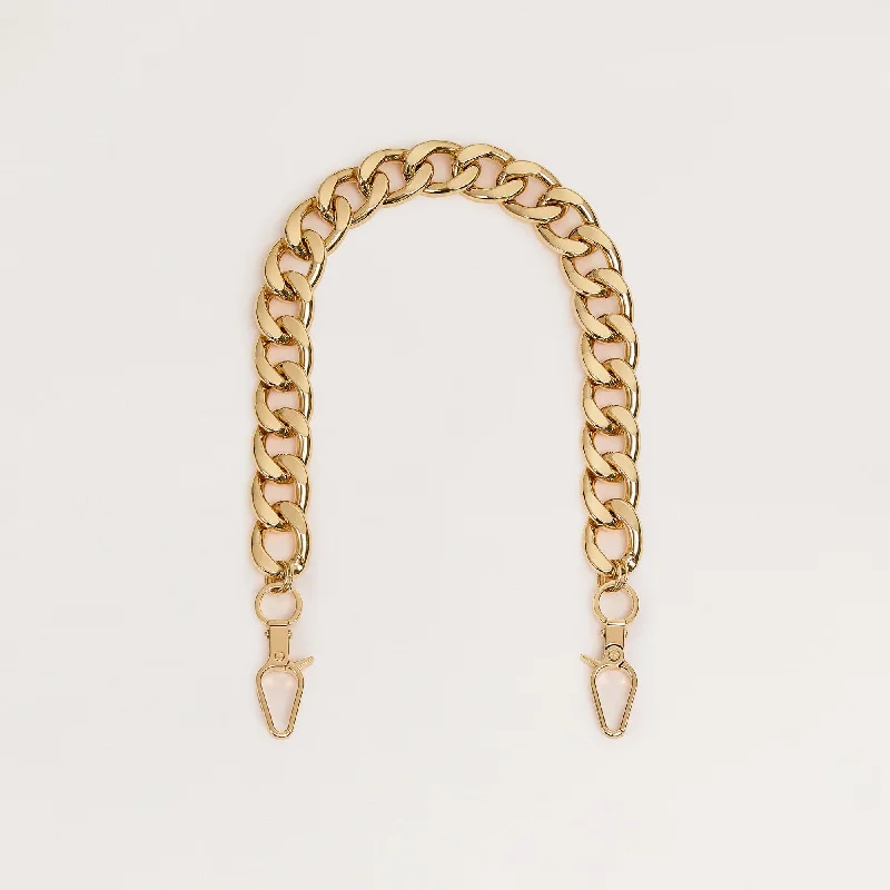 Stylish Looks Elemental Chain Strap - Shiny Gold Elegant Purses At Clearance Prices