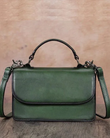 Cozy Comfort Style Sale Green Vintage Ladies Leather Satchel Handbag Purse Green SHoulder Bag Side Bag for WOmen Grab Stylish Bags Before They Sell Out