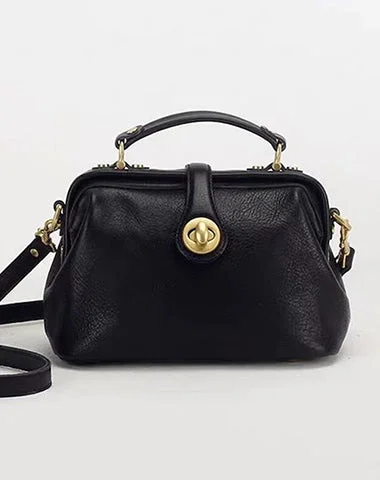 Tote Bag For Office Use Handmade Womens Black Leather Doctor Handbag Purse Vintage Small Doctor Shoulder Bag for Women Flash Sale On Elegant Bags – Limited Stock Available