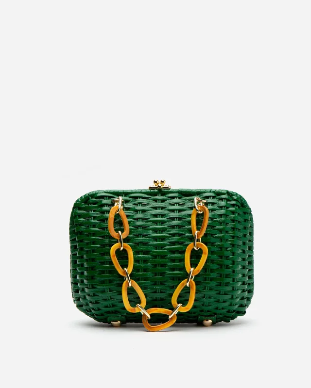Clearance Bags For Budget Shoppers Hen Wicker Basket Green High-Fashion Handbags At Reduced Costs