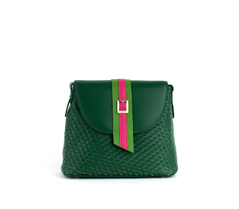 Limited Stock, Big Discounts Kate - Green Vegan Basket Weave Bag Trendy Purses, Limited Offer