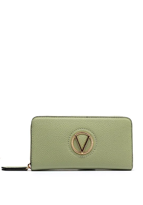 Winter Warehouse Sale Valentino Katong Pebbled V Large Wallet, Sage Green Trendy Totes, Shop & Save
