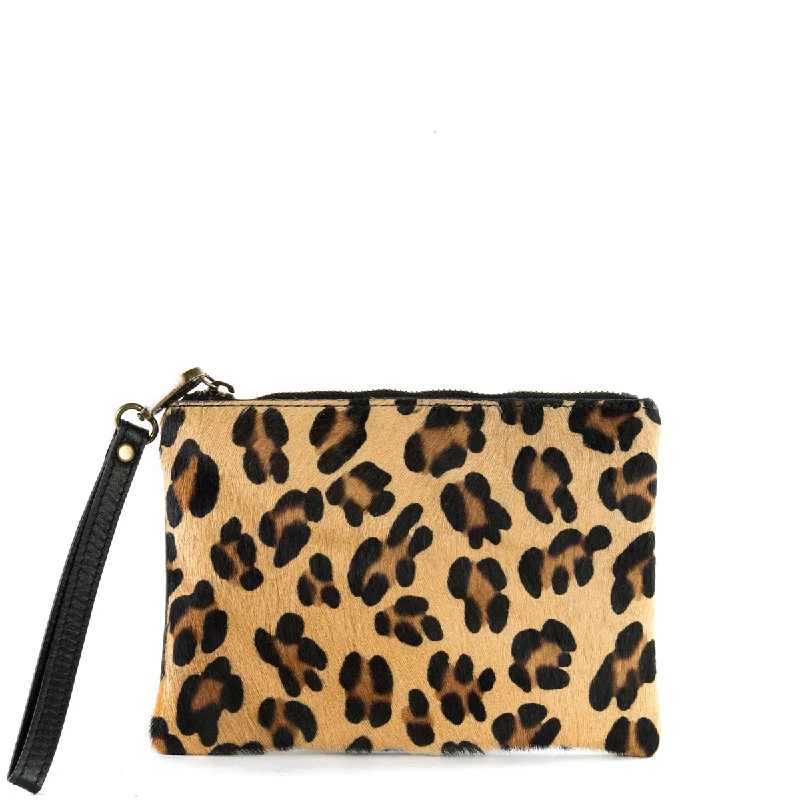 Hot Items Leopard Cow Hair and Real Leather Clutch Bag Classic Bags, Exclusive Deals