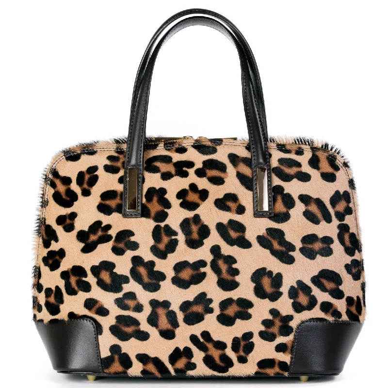 Inspired By You, Designed For You Leopard Cow Hair & Real Leather Grab Tote Bag Elevate Your Style With Our Handbag Sale