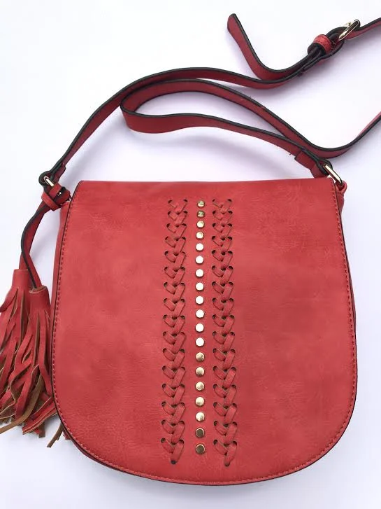 Elegant New Year Party Bags With Flash Sales Lola Studded Crossbody Bag- Coral Chic Bags, Shop Now & Save