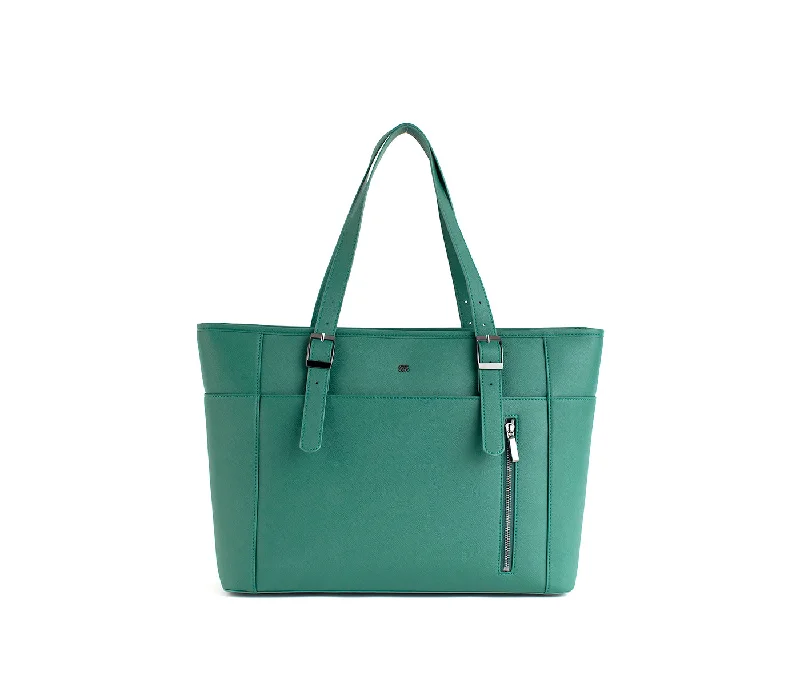 Genuine Bags On Clearance Sale Miley - Dark Green Vegan Leather Laptop Bag Premium Bags, Special Prices