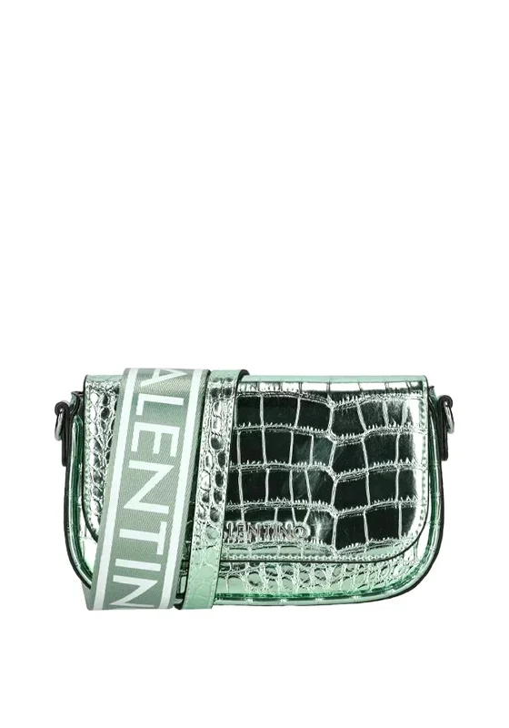Ride The Style Wave Valentino Miramar Croc Crossbody Bag, Metallic Green Shop Stylish Bags At Unbeatable Prices