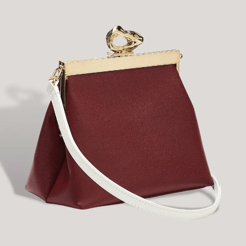 Fashion Forward, Function First Nicole - Merlot Clutch - Corn Leather Trendy Purses, Limited Offer
