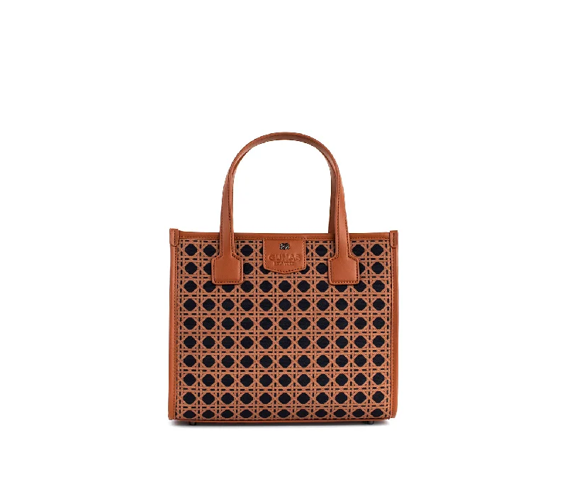 Casual Fashion Oasis - Black & Brown Basket Vegan Canvas Bag Premium Quality Bags At Affordable Prices