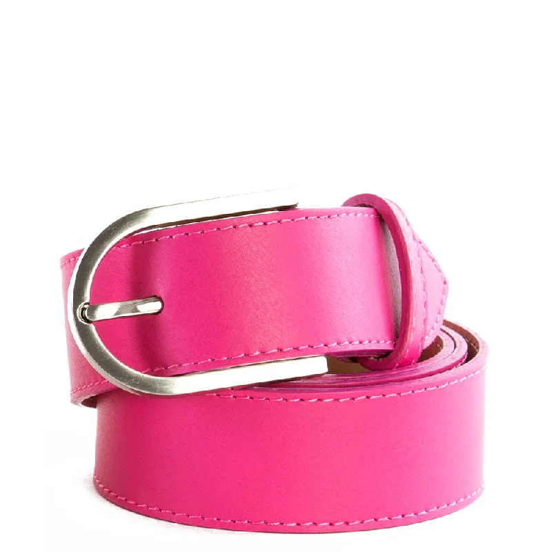 Eco-Friendly Bags With Promotions Pink Real Italian Leather Wide Belt Pack of Two Fashionable Crossbody Bags At Special Offers