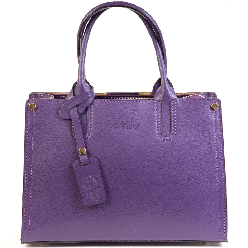 Lightweight Bags For Senior Travelers Purple Real Textured Leather Grab Tote Bag Trendy And Classic Bags Now At Unbeatable Discounts