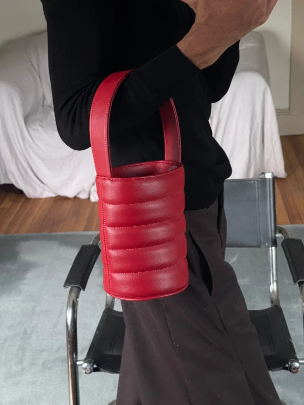 Season Offer Quilted Mini Bucket Bag • Cardinal Must-Have Bags, Big Discounts