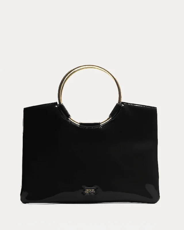 Summer Fashion Ringo Bag Soft Patent Black Trendy And Timeless Handbags Now On Sale